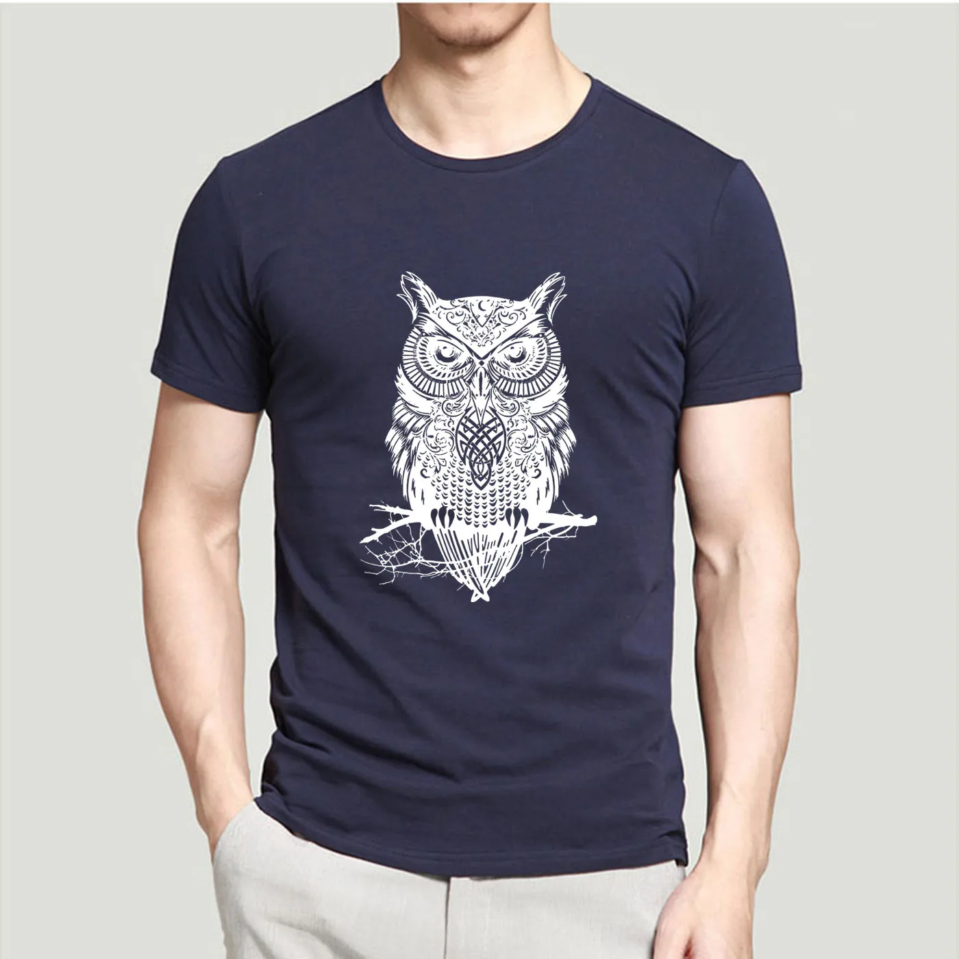 new fashion 2018 summer streetwear men's cotton t shirt OWL anime ...
