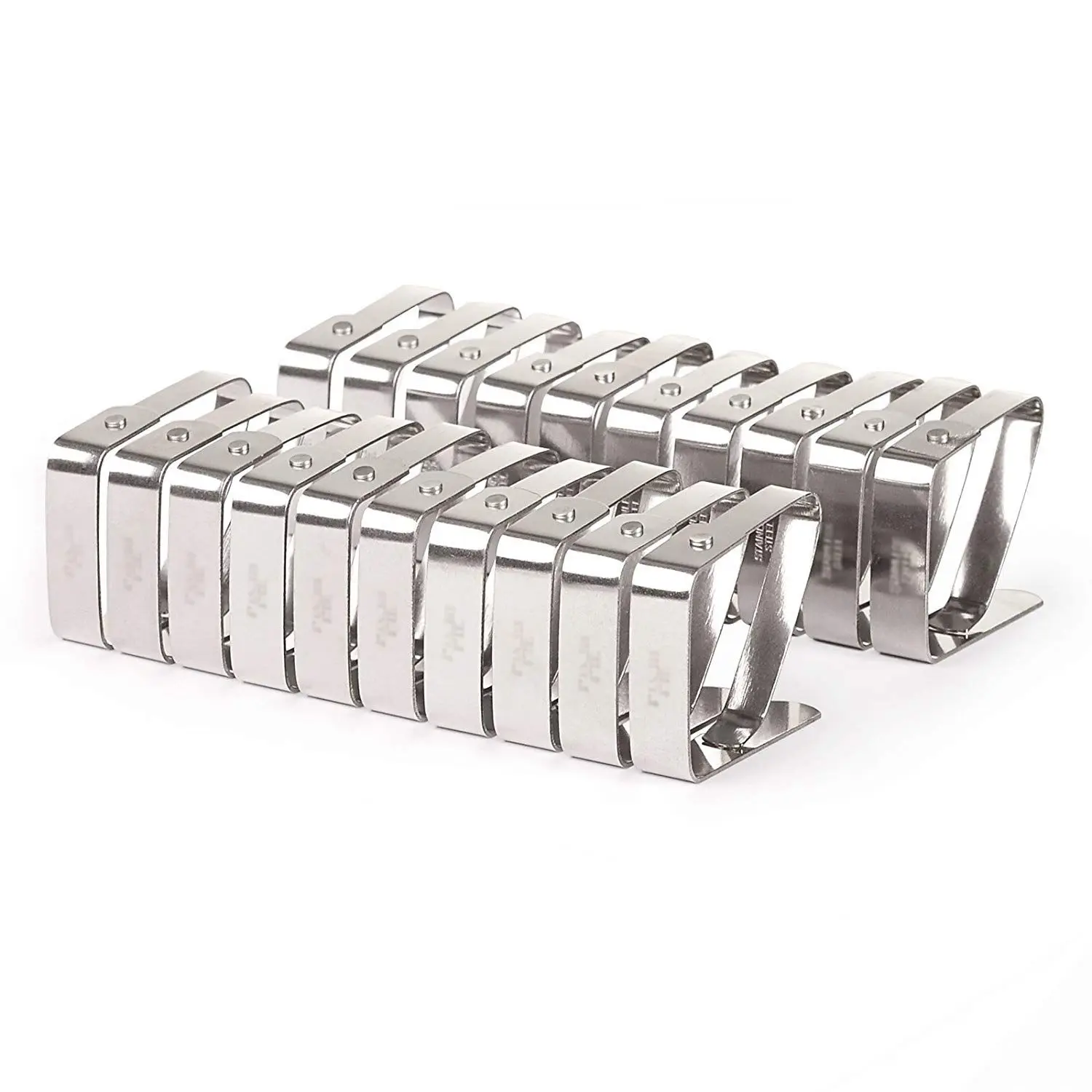 

NEW Set of 20 Adjustable Stainless Steel Tablecloth Clips Clamps Party Restaurant Picnic Outdoor Table Cloth Cover Holders, 1.