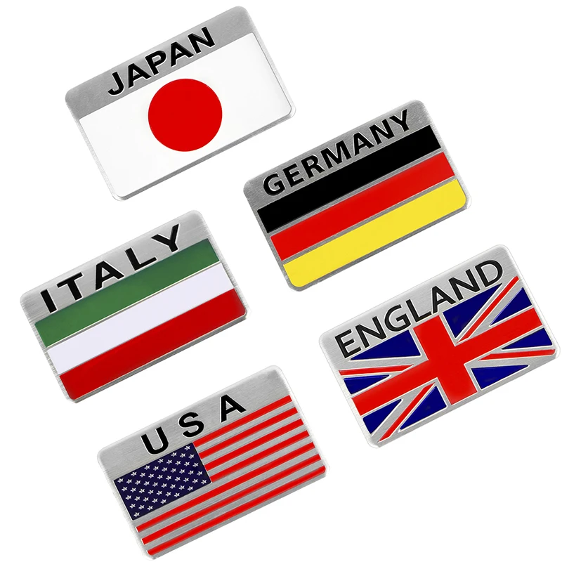 Авто сплав металла 3D эмблема значок гоночные спортивные наклейки Наклейка для Россия Италия Япония Швеция Испания Англия немецкий Франция Флаг США