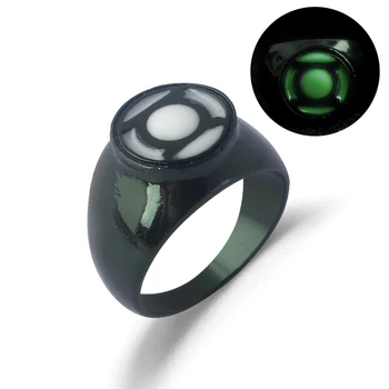 

Green Lantern Ring Superhero Green Enamel Crystal Hal Jordan Finger Rings for Women and Men Party Jewelry Christmas Gift