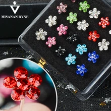 MISANANRYNE стильные сережки-гвоздики 20 шт./компл. Шарм Украшенные цветком из страз, 10 цветов мини ухо шпильки модные женские туфли серьги ювелирные изделия из жемчуга