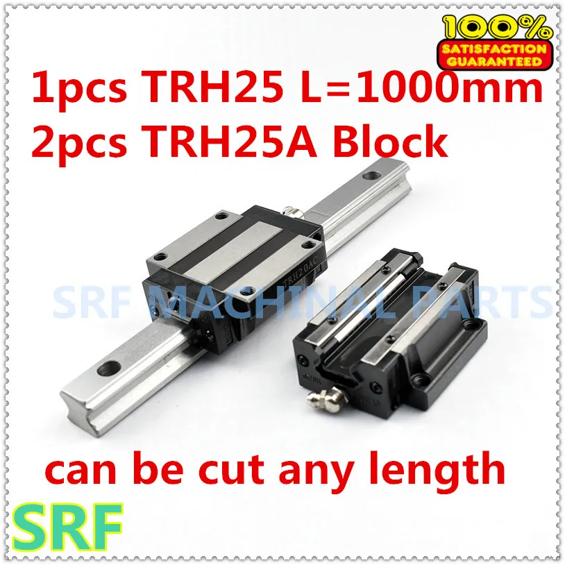 

High quality 1pcs Linear guide rail TRH25 L=1000mm Linear rail with 2pcs TRH25A Flange slide blocks for CNC part