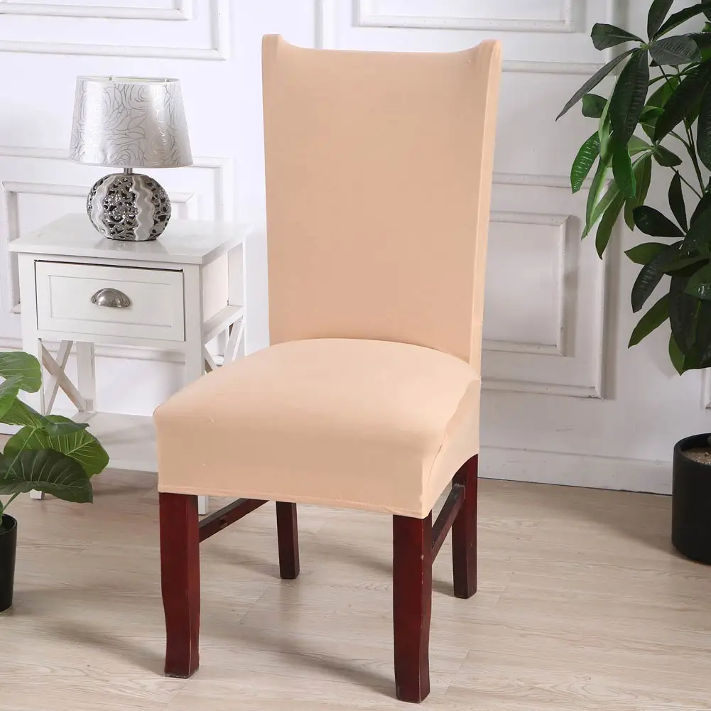 Свежий короткий бежевый цвет чехол для стула чехол для дивана спандекс/полиэстер ткань стрейч эластичный Многофункциональный стул для банкета