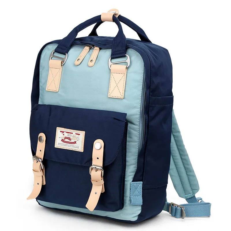 Новые модные женские холщовые рюкзаки ярких цветов, школьные сумки для девочек и мальчиков, повседневные дорожные сумки, рюкзак для ноутбука Mochila S062 - Цвет: Dark Light Blue