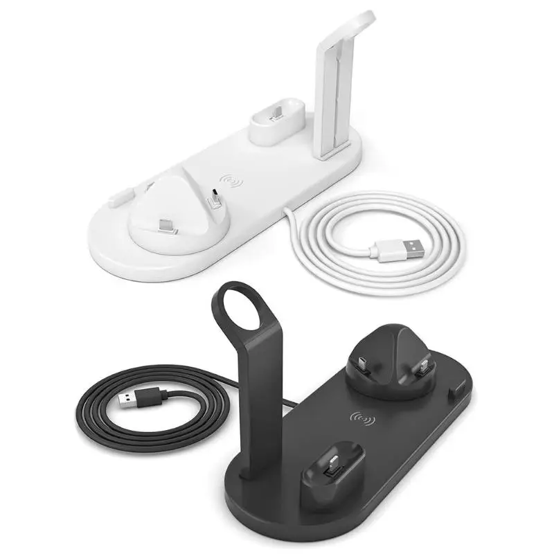 3 в 1 Зарядная база встроенный Беспроводной Зарядное устройство для зарядки телефона держатель подставка для iPhone для Airpods Цвета: черный и белый
