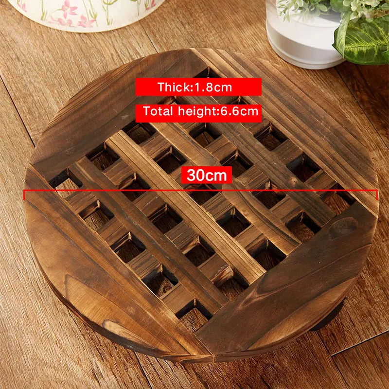 2 PCS/Set Plant Pot Tray Round Wood Planter Caddie Flower Pot Holder Stand Garden Supplies Home Decorative Storage Organizer 2 PCS/Set Plant Pot Tray Round Wood Planter Caddie Flower Pot Holder Stand Garden Supplies Home Decorative Storage Organizer
