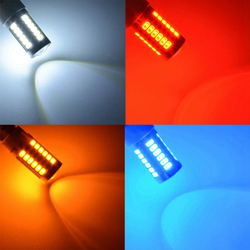 Katur 2 шт. T20 7440 светодио дный лампы для автомобилей указатели поворота Amber/оранжевый освещение белый красные, синие 5630 33SMD парковка светодио дный лампы