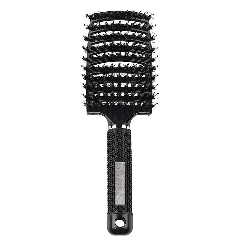 Hair Brush Wet Boar Bristle Vented Salon Curved Hairbrush