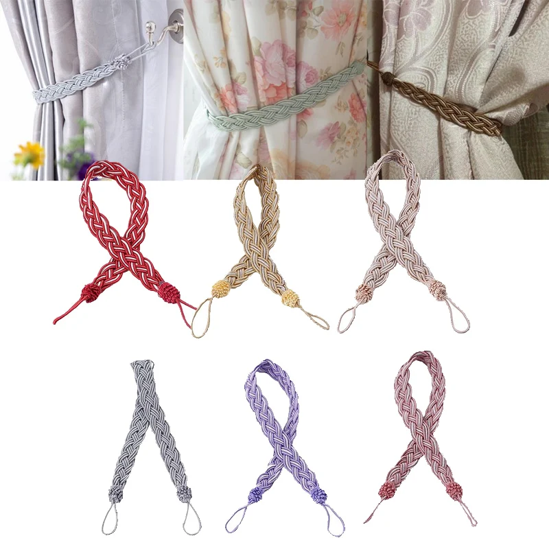 Плетеная занавеска, завязанная веревкой, декоративный шнурок, подвесной держатель для штор