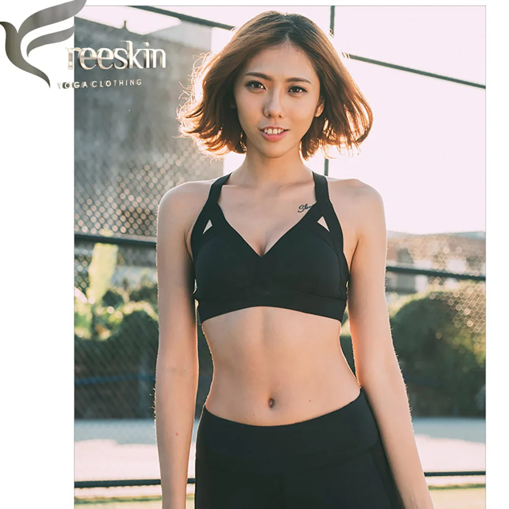 Zhangyunuo Yoga Sexy patchwork Bras Push Up Sports Bra Yoga Running Fitness Yoga Bras Padded Stithching color Sports Top Female