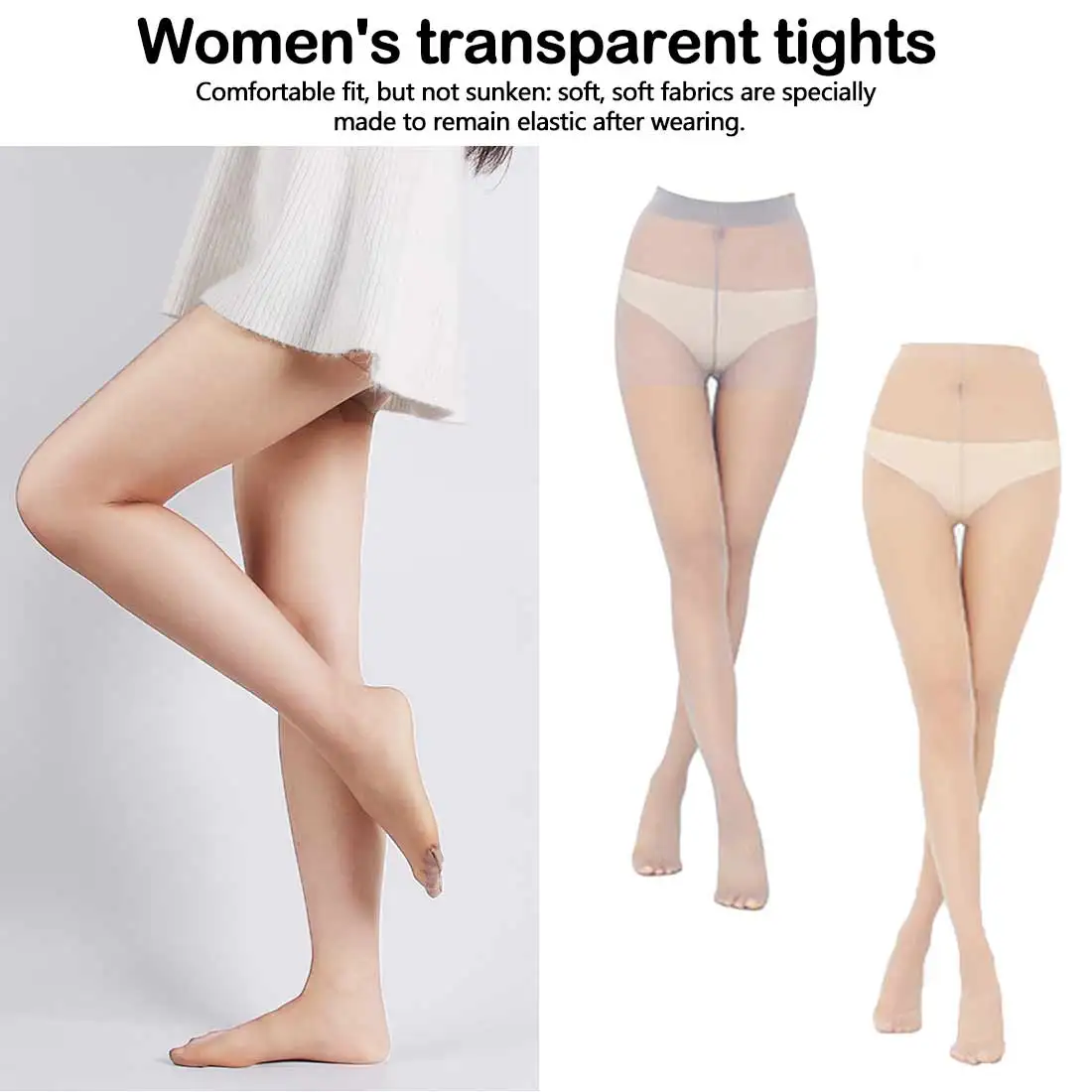 

Women 3 Colors Girl Slik Stocking Legs High Hosiery Tights Pantyhose Sexy Nylon Spandex Lady Transparent Thin Female Stockings
