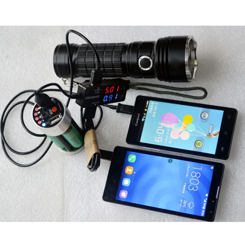 Фонарик U3 из алюминиевого сплава двойной перезаряжающийся USB тактический фонарь