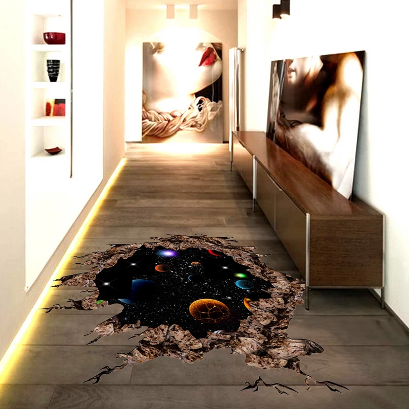 1pc 3D Outer Space World Universe Planet Wall Sticker Home Room Decor Removable New