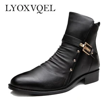 Новые мужские осенние ботинки мужские модные ботинки в британском стиле в стиле ретро мужские кожаные ботильоны Демисезонная обувь M201