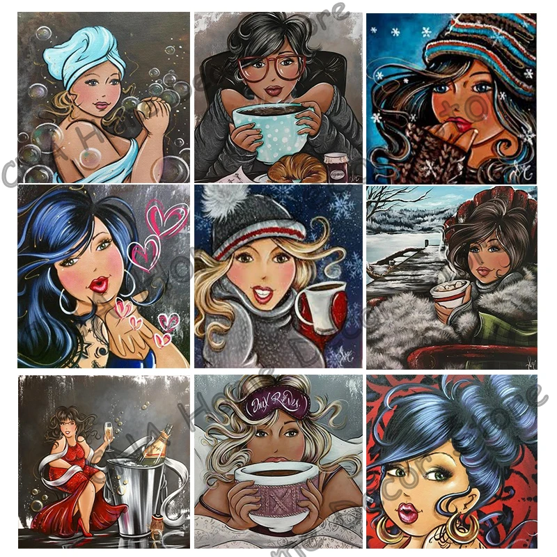 

Cartoon Beauty 5D diamond cross stitch kits crystal full mosaic decorative Diy Embroidery Diamond painting cartoon wall stickers