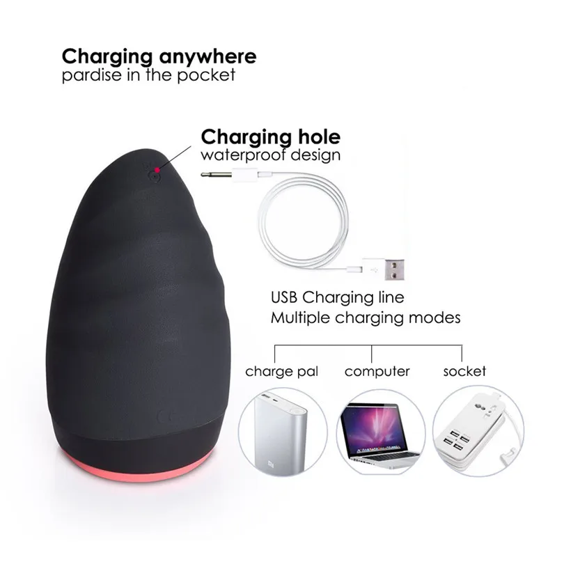 6 Modes 3 Intensities Vibrating Waterproof Men Masturbator Cup Deep Throat Oral Cup Soft Sucking Sex Machine Sex Toys  (2)