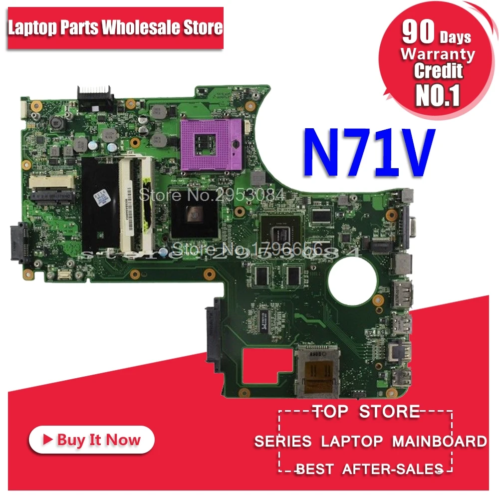 Laptop motherboard DDr2 Slots for ASUS N71V N71VG X77V fully tested