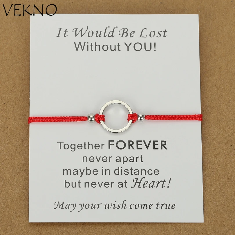 VEKNO Charm Simple Black Round Couple Bracelets Adjustable Handmade Jewelry Red Rope Bracelets for Women Mother's Day Gifts VEKNO Charm Simple Black Round Couple Bracelets Adjustable Handmade Jewelry Red Rope Bracelets for Women Mother's Day Gifts
