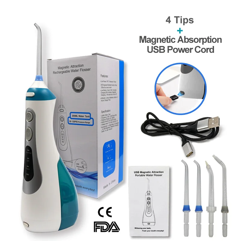 

Portable Power Oral Irrigator Dental Water Flosser For Teeth Cleaning Rechargeable Irrigation Jet bucal Irrigador Floss Pick