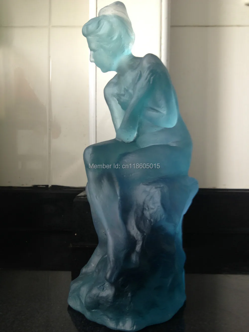blue glass nude statue Shy milf seduced