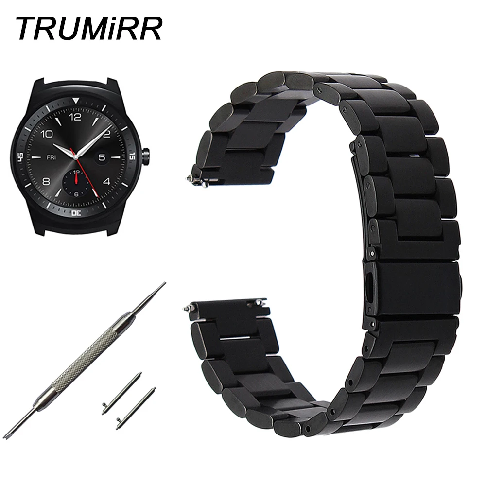 Cena 22mm Quick Release ze stali nierdzewnej Watchband dla LG G zegarek W100 R W110 Urbane W150 Asus ZenWatch 1 2 mężczyźni zespół pasek na rękę