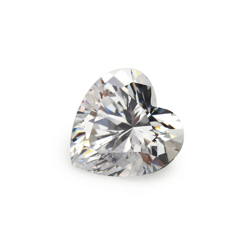 

Free shipping wholesale 2x2~12x12mm heart Shape 3A white color CZ gemstone Synthetic Gemstone beads Cubic Zirconia For Jewelry
