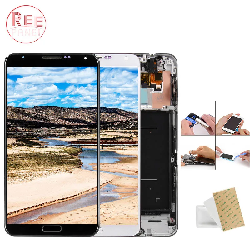 

AAA+ Quality 5.7'' LCD For SAMSUNG Galaxy Note 3 LCD Display Note 3 N9005 Touch Screen with Frame N9002 N9006 N9000 N900A LCD