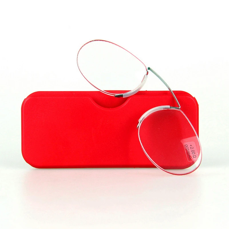 Mayitr, 1 шт., портативные карманные очки для чтения в носу, зажим для носа, очки для чтения, без оправы, с зажимом, кошелек, для отдыха на носу, очки для чтения - Цвет оправы: Red