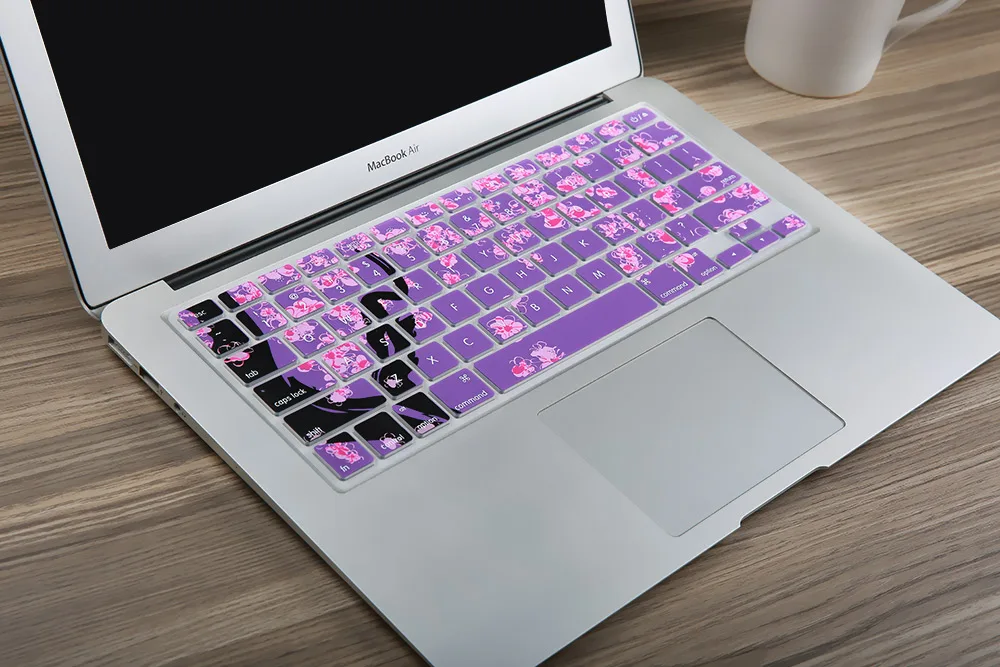 Английский США разноцветные силиконовые клавиатура кожного покрова для MacBook Air 13 Pro 13 15 17 Retina cherry blossom