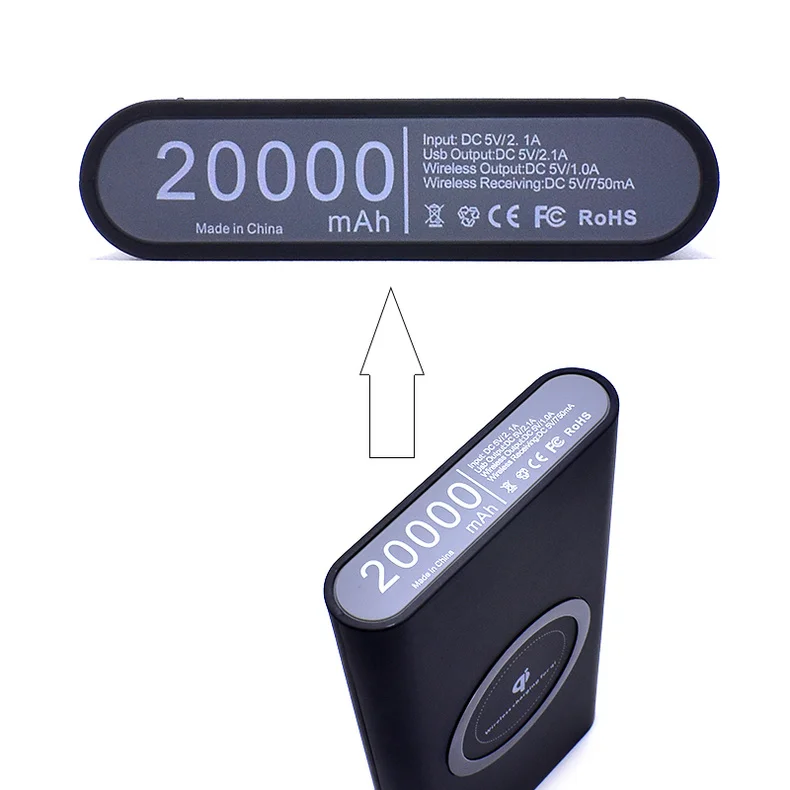 Fetile 20000 мАч Внешний аккумулятор внешний аккумулятор беспроводной 2 в 1 быстрая зарядка мобильного телефона зарядное устройство для iPhone xiaomi samsung S9 S8