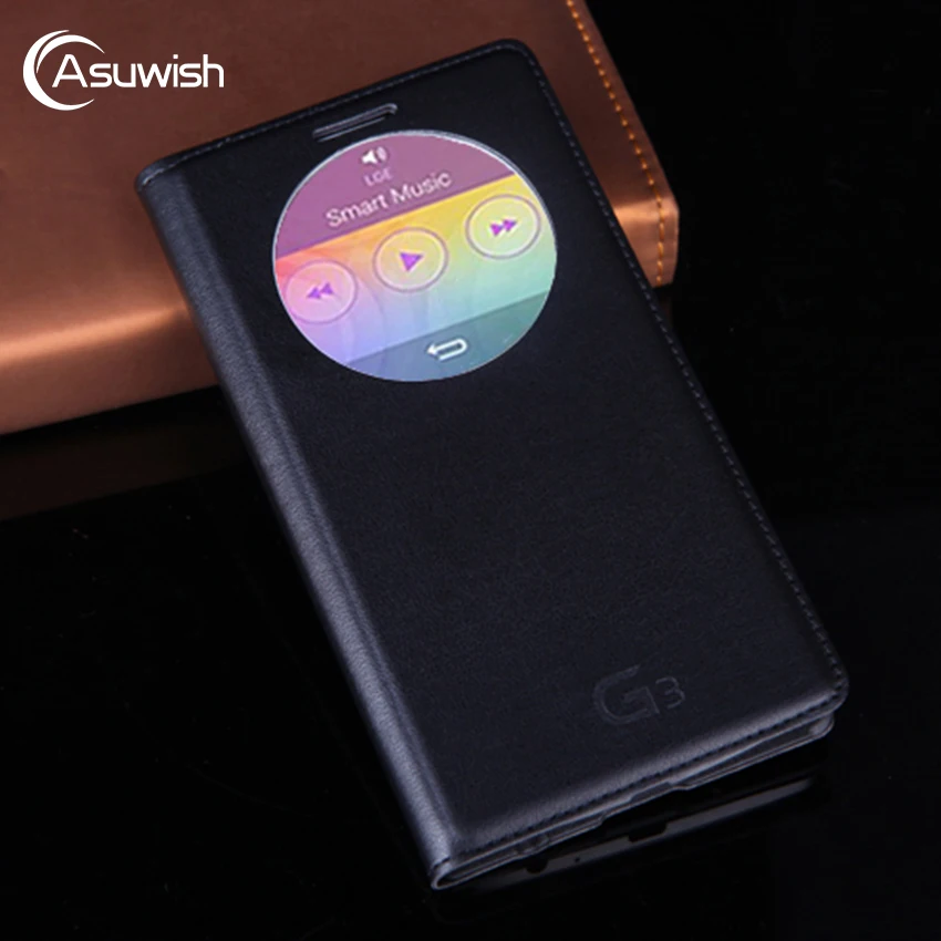 Smart View Flip Cover Luxury Leather Phone Case For LG G3 Optimus