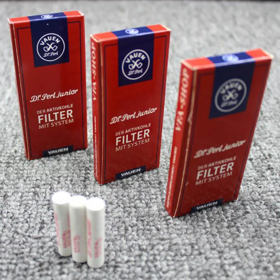 AAA 50 Pcs /5 Box Vauen 9mm Smoking Pipe Filters Disposable Activated Carbon Filter Smoking Tools Accessories
