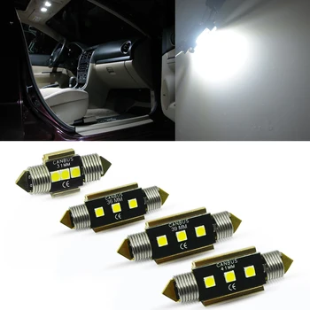 

2x White Canbus Error Free White 31mm 36mm 39mm 41mm 3030-SMD LED Festoon Bulbs For Dome Map Trunk Footwell Lights Replacement