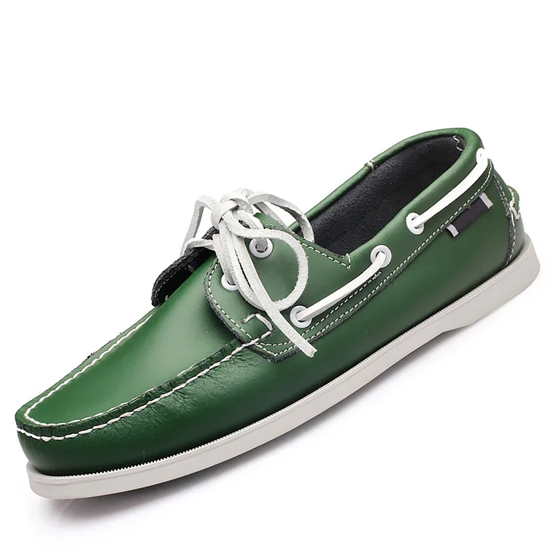 Для мужчин; обувь из натуральной кожи; Разноцветные топ-сайдеры для Для мужчин Водонепроницаемый Швейные красочные туфли для вождения мужской моды