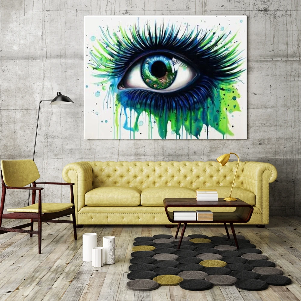 

Abstract Green Eye Canvas Painting Wall Art Picture for Home Living Room Decor Eye Artwork Poster Canvas Print Drop Shipping