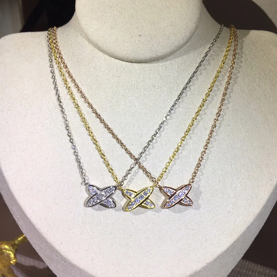 

Hot Fashion Classic Brand 925 Sterling Silver X-shape Pendant Necklace Chain Luxury Jewelry For Women Wedding Party Daily Bijoux