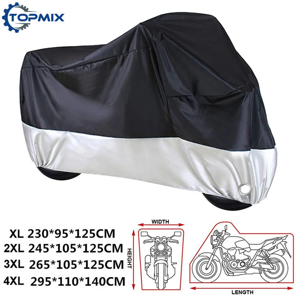 MCH-OXF2D-Black+Silver Motorcycle Cover 2_
