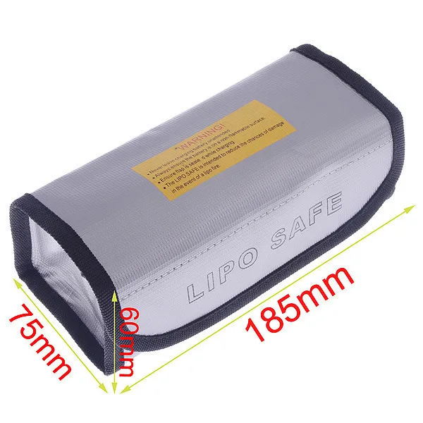 

185x75x60mm Square LiPo Safe Battery Charging Box Bag Sack Pouch, Fire Resistant
