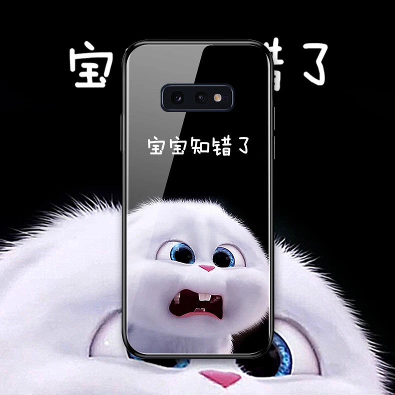 Для Galaxy S10 Lite твёрдый футляр с милым кроликом; Стиль для samsung Galaxy S10 рlus lite s10e s10 e s10+ закаленное Стекло задняя крышка с уровнем твердости 9 H