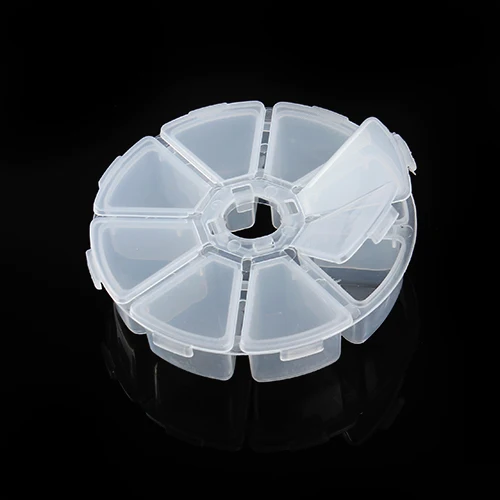 

8Slots Plastic Jewelry Round Tool Box Case Craft Organizer Storage Carrying Cases Jewelry Finding Tool Kits Boxes