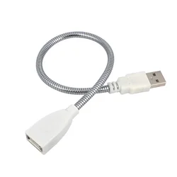 USB extensión de macho a hembra Cable ventilador de luz LED Cable adaptador de manguera de Metal Flexible de Cable de alimentación