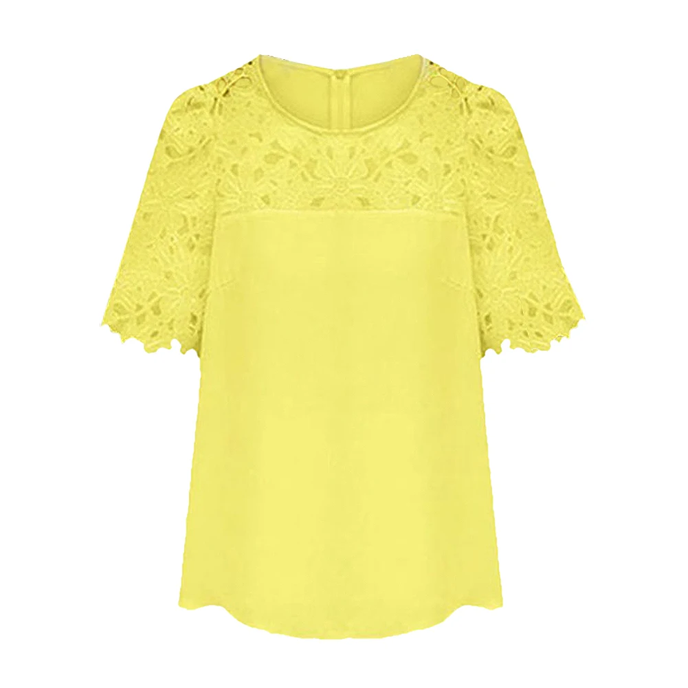 Buy SYB 2016 NEW Chiffon Blouse Hollow Lace Short