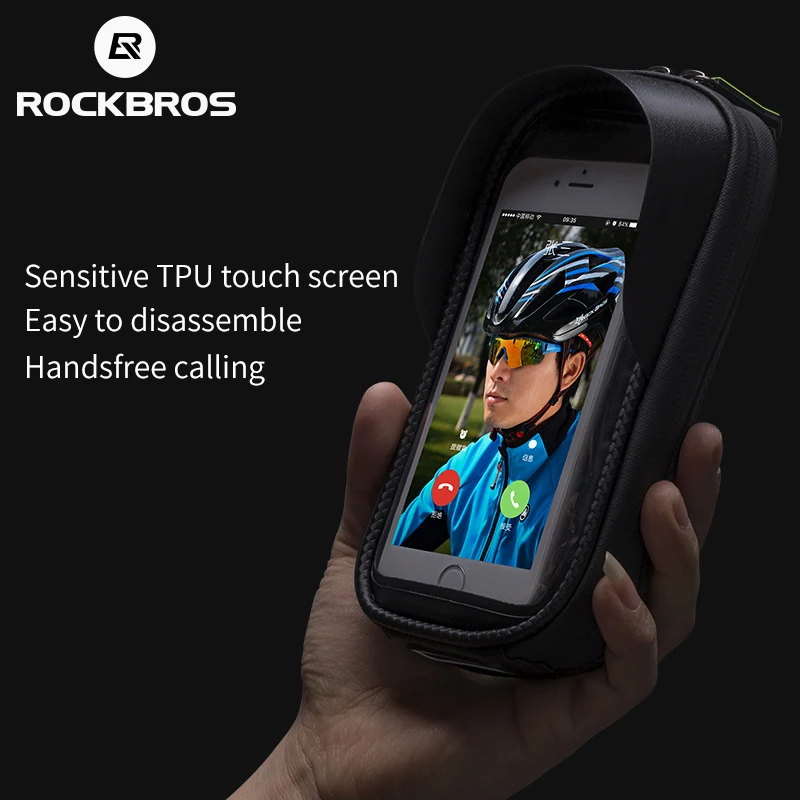 ROCKBROS велосипедная сумка с Карбоновым узором для сенсорного экрана для мобильного телефона велосипедная седельная сумка MTB велосипедная трубчатая сумка для 6.2in Аксессуары для велосипеда