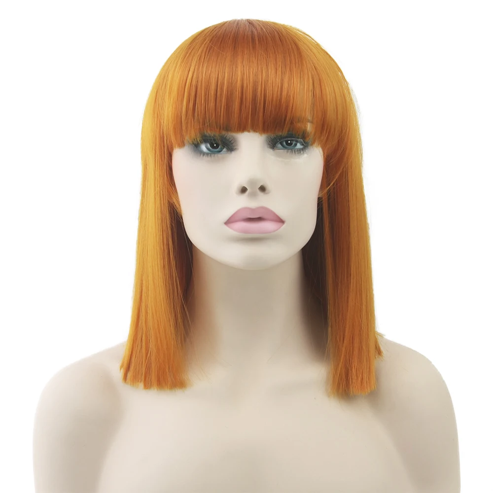 

Soowee 8 Colors Short Synthetic Hair Heat Resistant Orange Gray Hair Wig Women Party Straight Cosplay Wigs