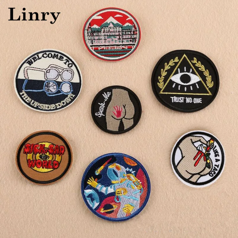 7 Styles DARK Cool Embroidery Patch Iron On Patches For Stripes Clothes