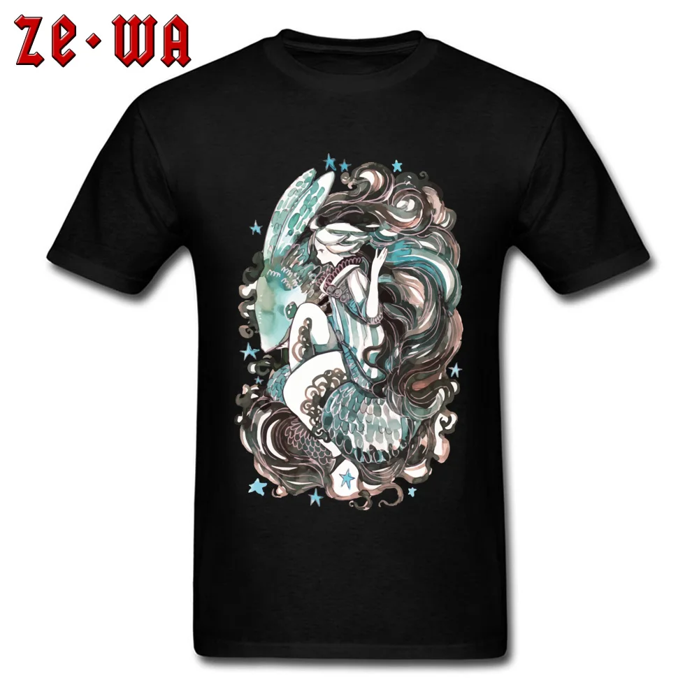 Summer fly fish and girl Gift Short Sleeve Summer T Shirt Rife Round Neck Pure Cotton Tees Man Top T-shirts Drop Shipping fly fish and girl black