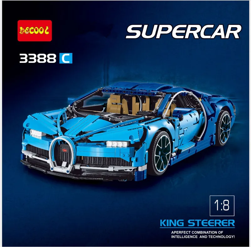 

DECOOL 3388 3368 decool bugattied Chiron supercar Racing set decool Technic 42083 Model Building Blocks Bricks Toy