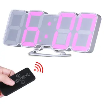 

LED alarm clock Remote Control Voice Control 3D Digital clock Electronic table watch desktop nixie clock wall clock decorative