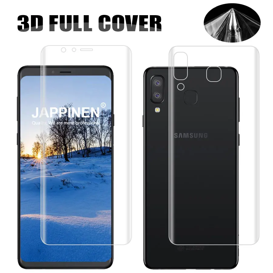 

Jappinen Front and Back Full Cover Screen Protector for Samsung Galaxt A7 A9 A8 Plus 2018 A5 A7 2017 Protective Soft TPU Film