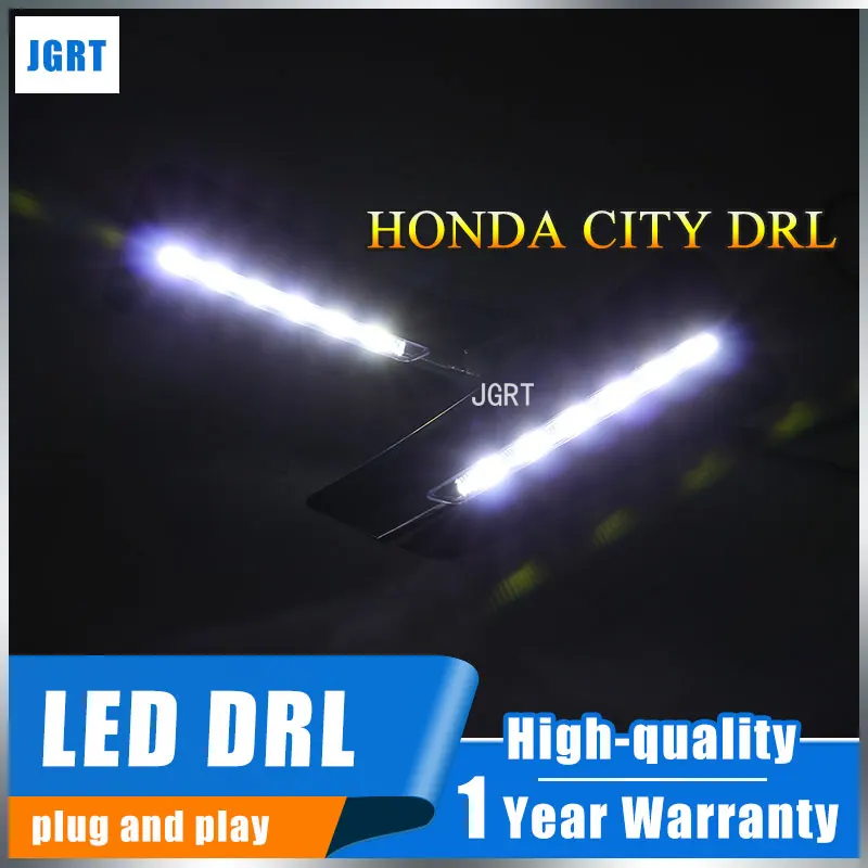 

car styling 2015 For Honda city LED DRL For city led fog lamps daytime running light High brightness guide LED DRL